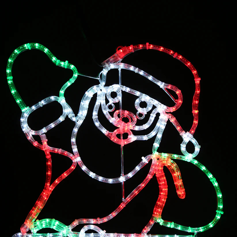 LED -figuur - Santa Claus in de schoorsteen - 55x85cm