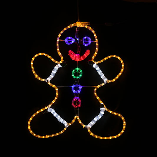 Gingerbread Man - buiten kerstlicht - 55x67 cm