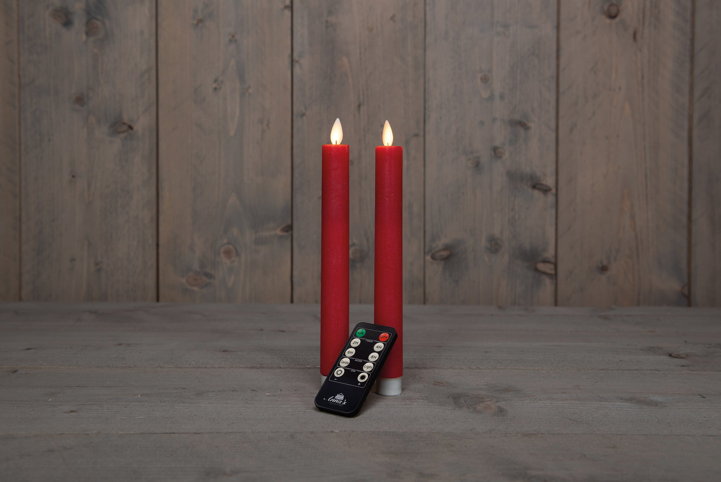 2 pc's Flameless LED Red Rustic Wax-kaarsen Batterij Werk met afstandsbediening