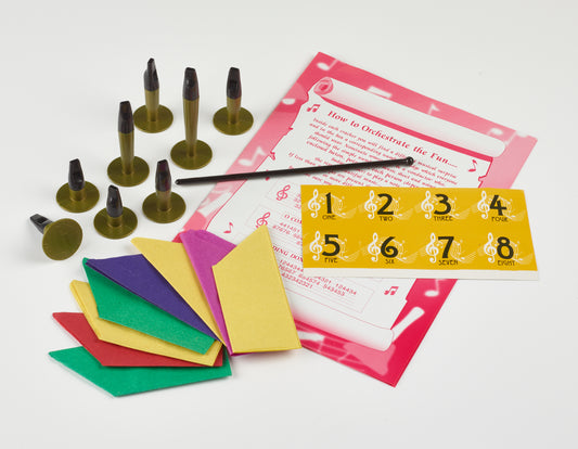 8 decoratieve crackers met leuke muzikale inhoud voor het etentje.