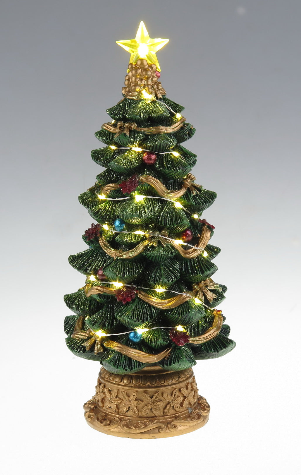 LED-verlichte kerstboom - Kerstdorpscène