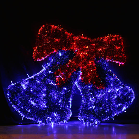 Kerst BELL LED-licht - Rood en Blauw - 73x55cm