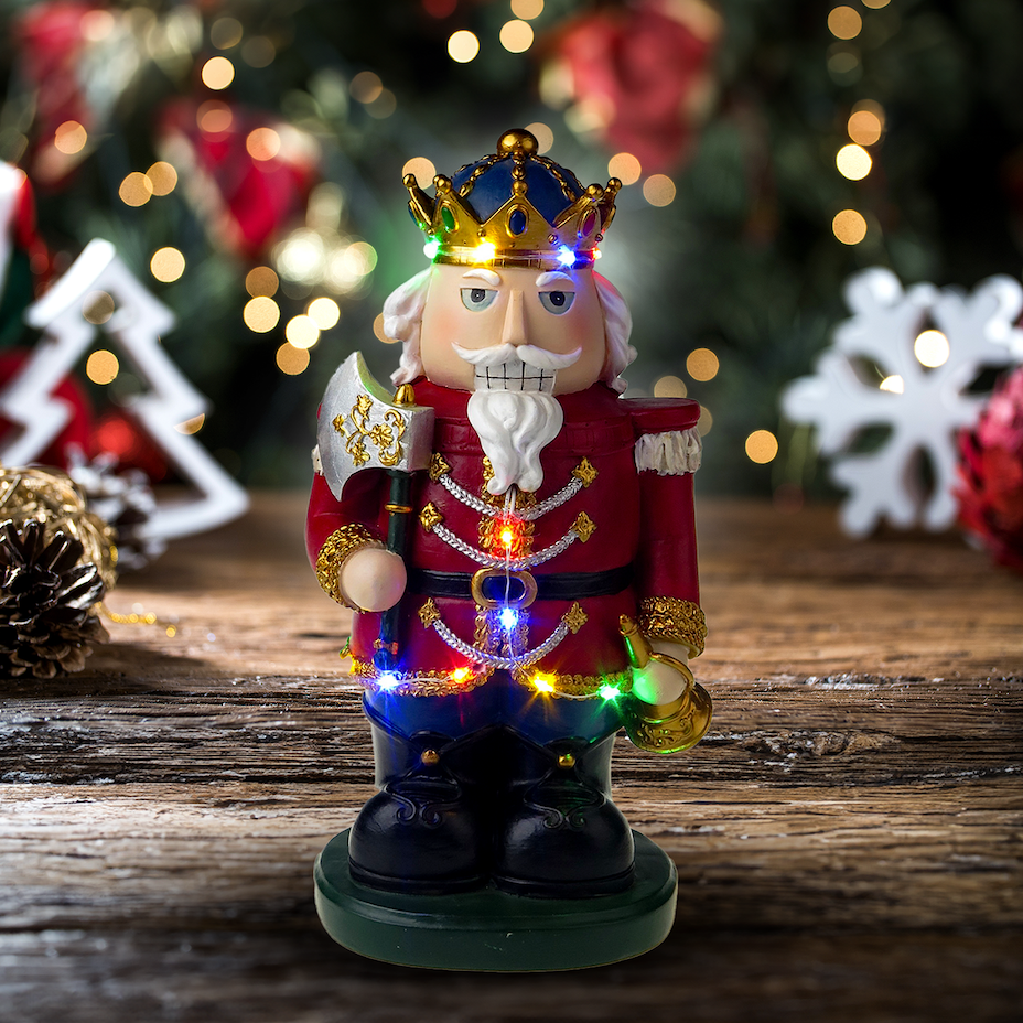 Red Nutcracker with beautiful details and LED - Santa's Light Shop