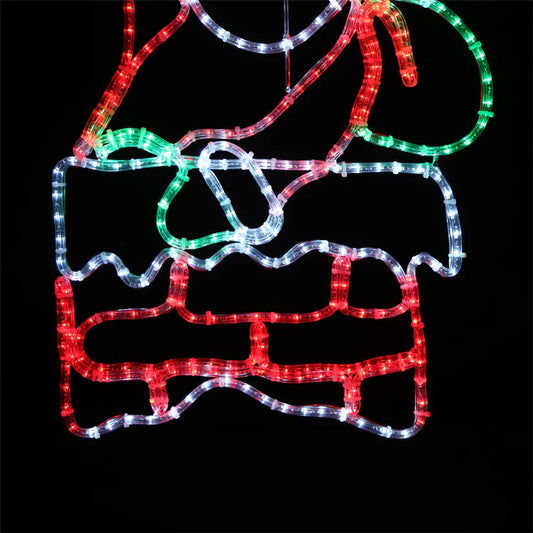 LED -figuur - Santa Claus in de schoorsteen - 55x85cm