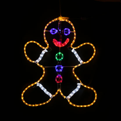 Peperkoekmannetje - Kerstverlichting voor buiten - 90x110 cm