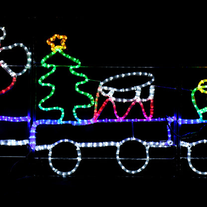 Trein van de Kerstman - kerstverlichting voor buiten - 78x258cm