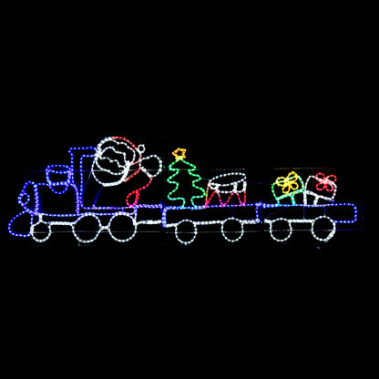 Trein van de Kerstman - kerstverlichting voor buiten - 78x258cm