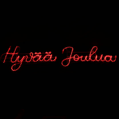 LED-motief - Hyvää Joulua - rood bord