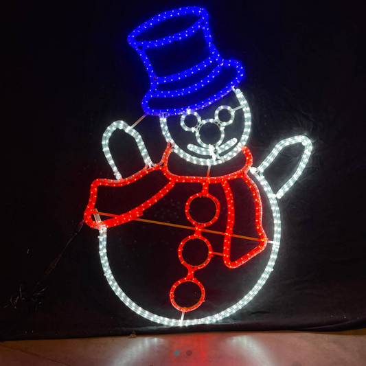 LED Sneeuwpop 120x80cm - Kerstverlichting voor buiten